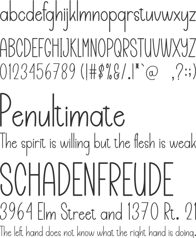 Bubble Handmade font preview