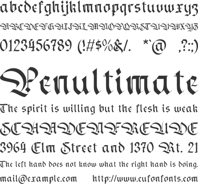 Quirlend font preview