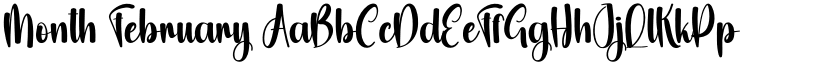 Month February font