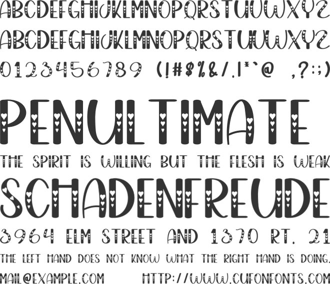 Lovely Rushc font preview