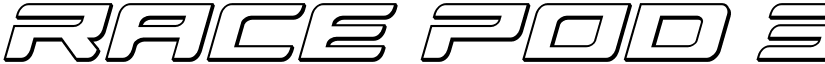 Race Pod 3D Semi-Italic font