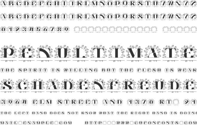 Quillcrest Split Monogram font preview