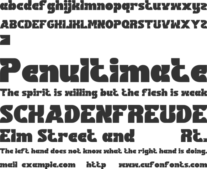 BISTA font preview