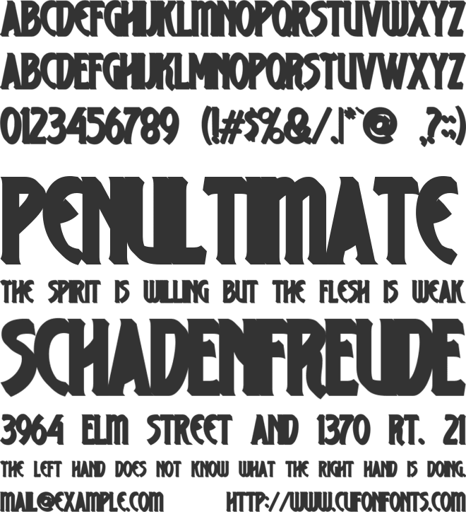 Bridge Gardens font preview