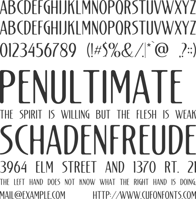 Southend County font preview