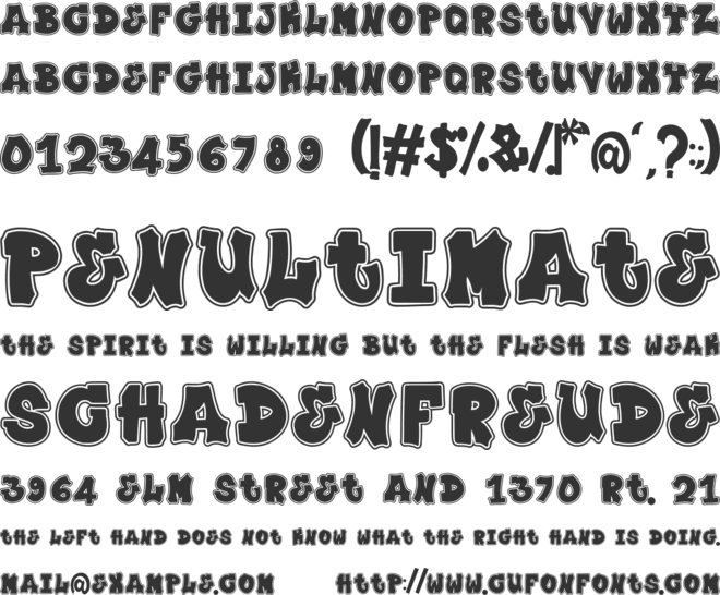 Plump Varsity font preview