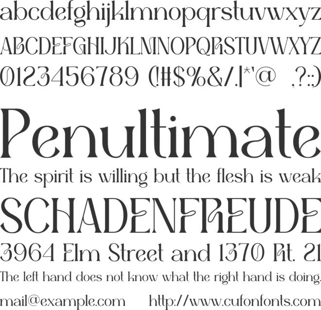 Tenarife font preview