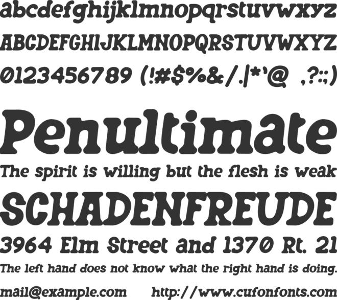Kubird font preview