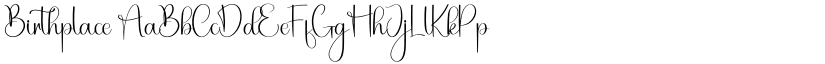 Birthplace font