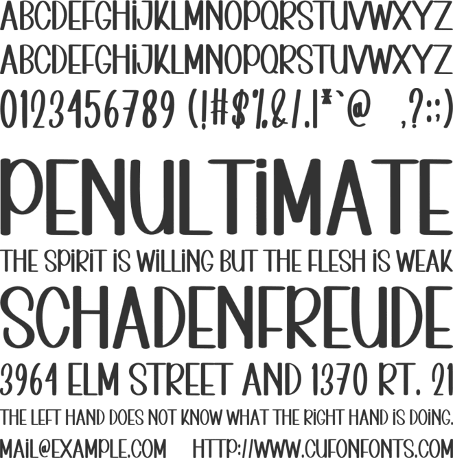 Humble Mother font preview
