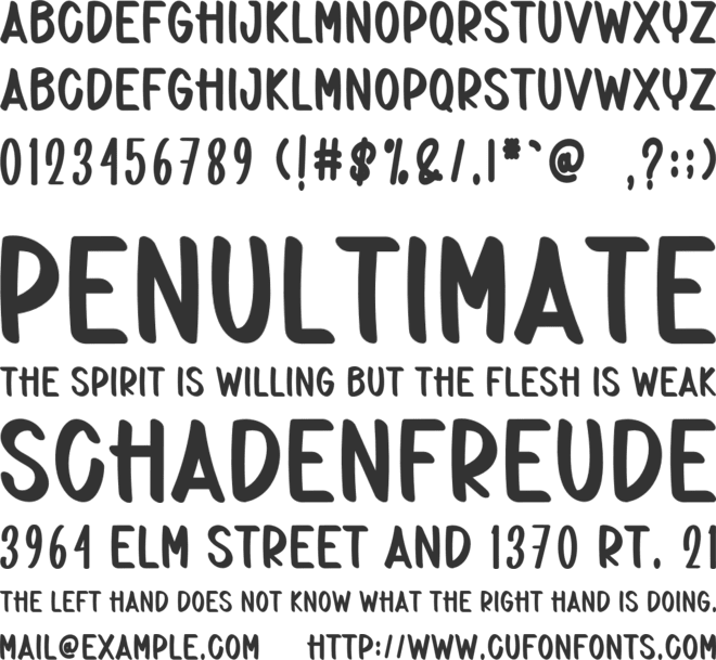 Outdoor font preview