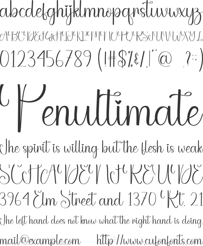 Writing  Signature font preview