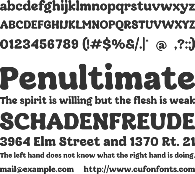 Hadlen font preview