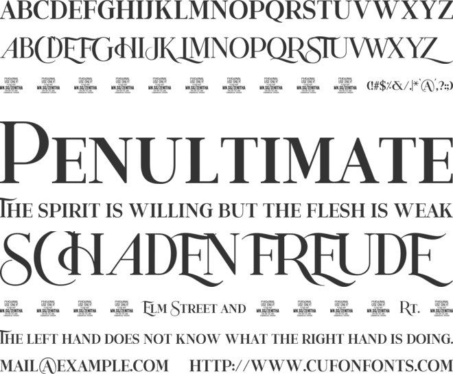 Zenitha Classic PERSONAL USE font preview