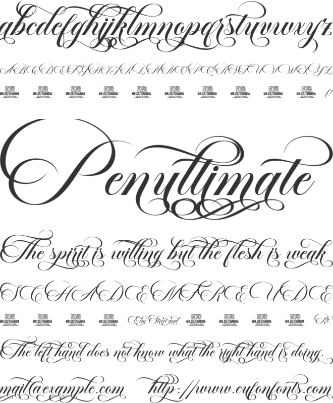 Chandia Decorative PERSONAL font preview