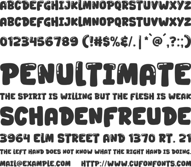 Super Meatball font preview