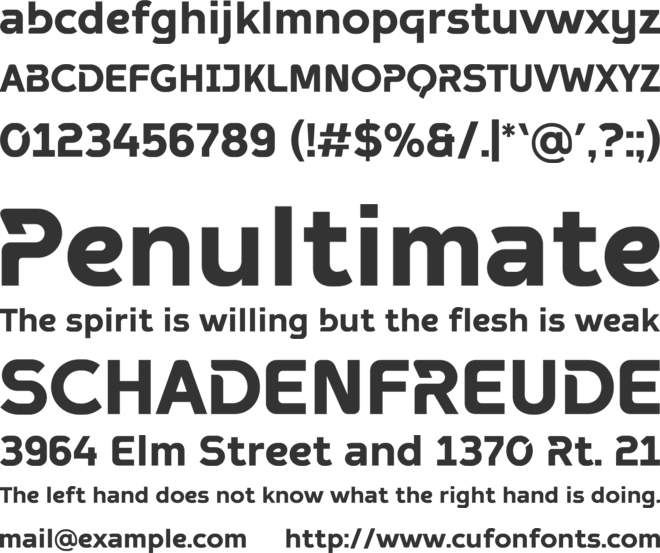 Gopron font preview