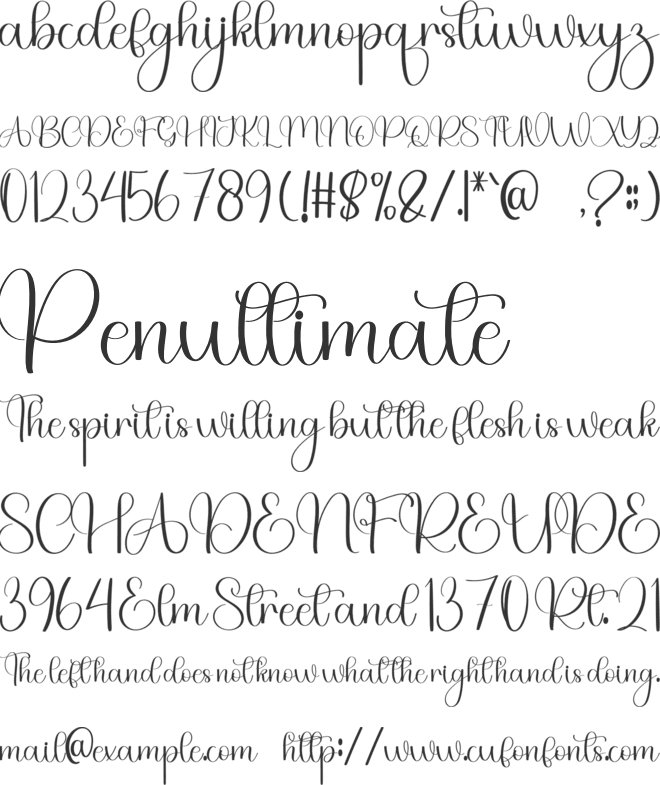 Raining font preview