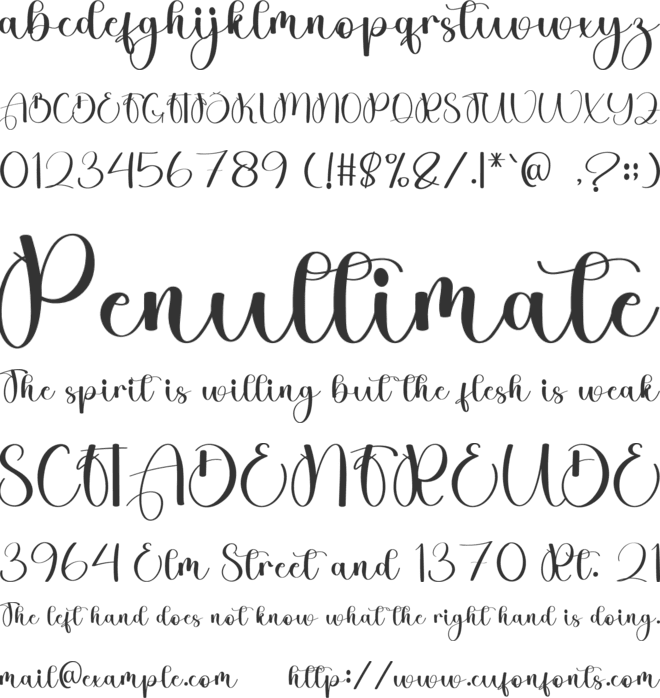Handmade Minimalist font preview