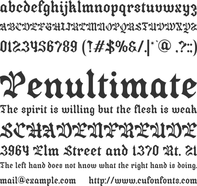 Bladfour font preview