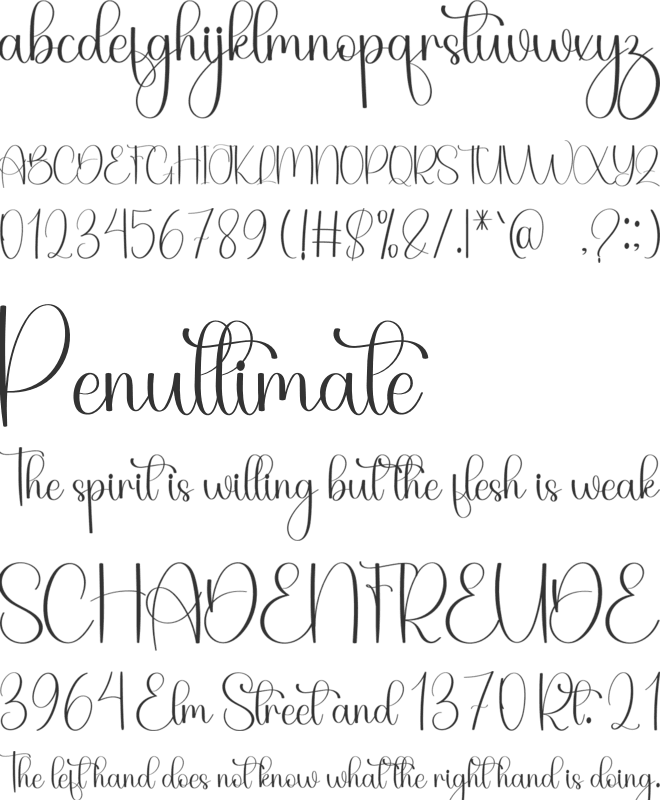 Bettey font preview