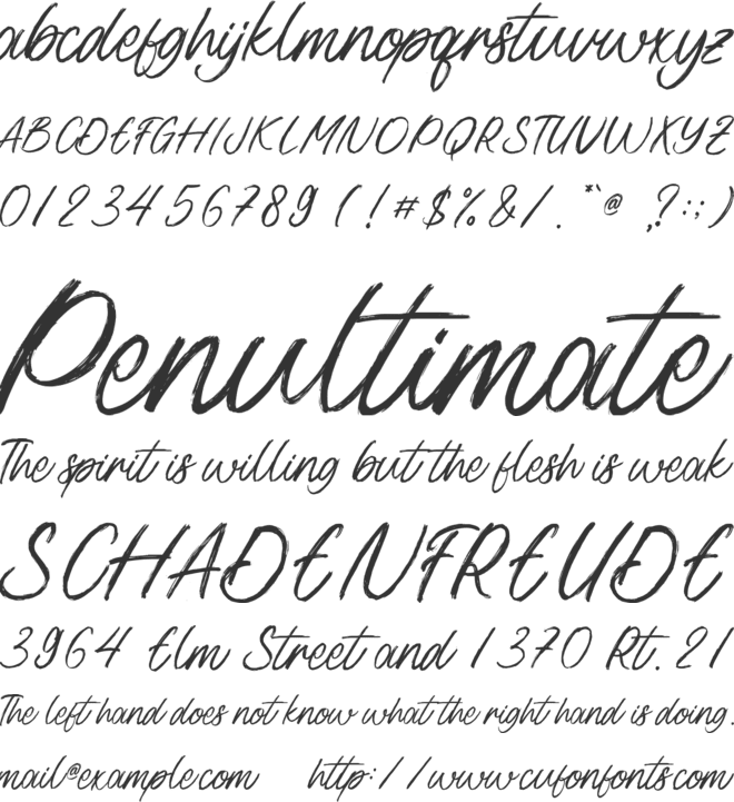 Brigrette font preview