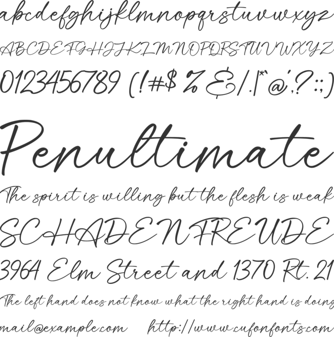 Mallia font preview