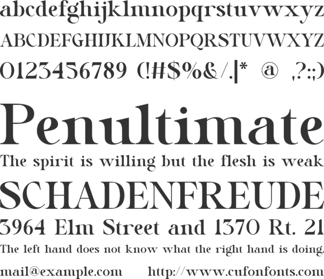 Zanela font preview