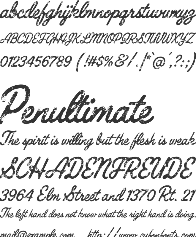 Roadscript font preview