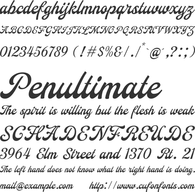 Vintage Melinda font preview