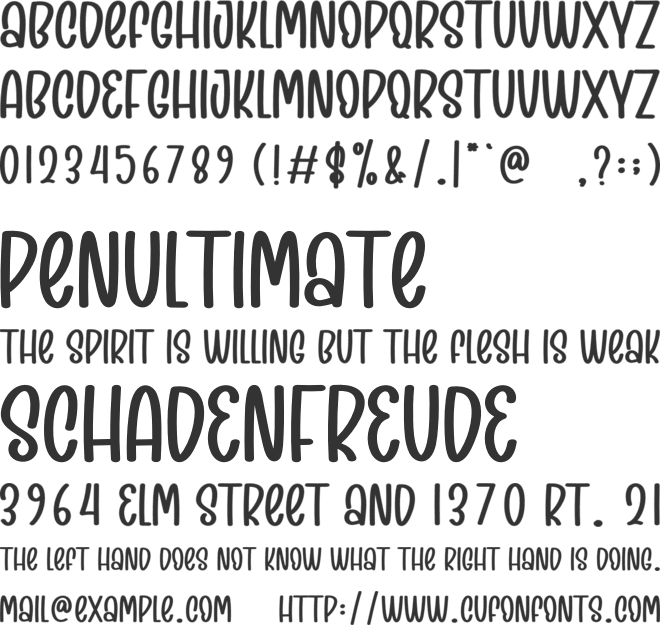 The Holiday font preview