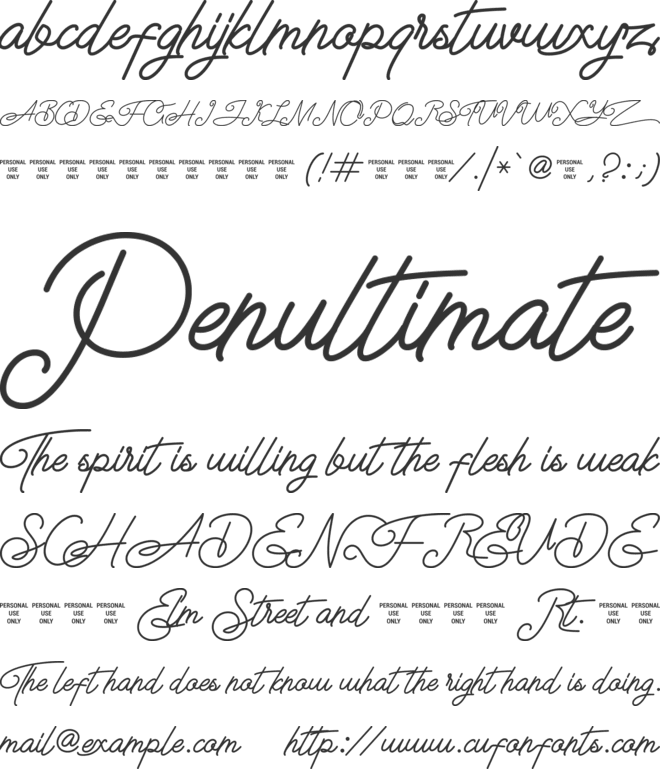 Airlangga Personal Use Only font preview