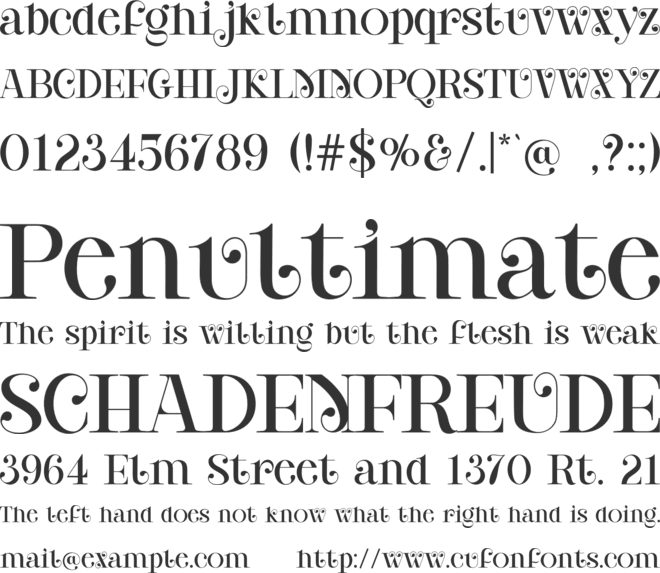 White Dough font preview