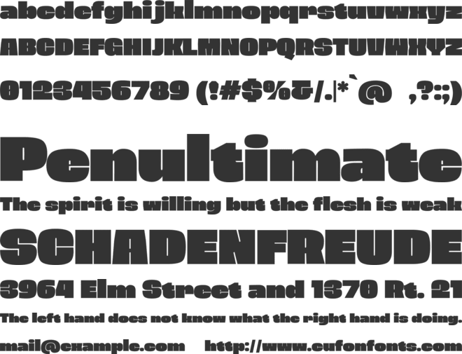Oreon font preview