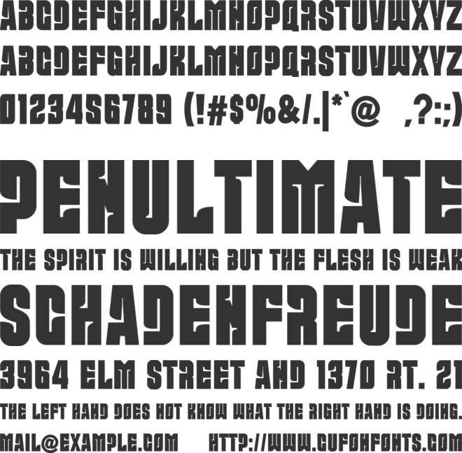 Caher font preview