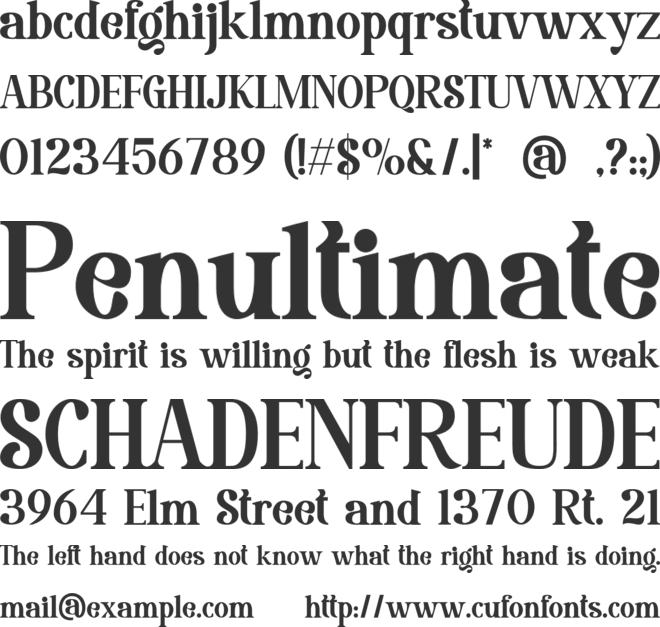 Blackish font preview
