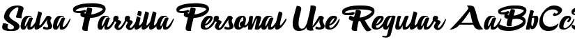 Salsa Parrilla Personal Use Regular font