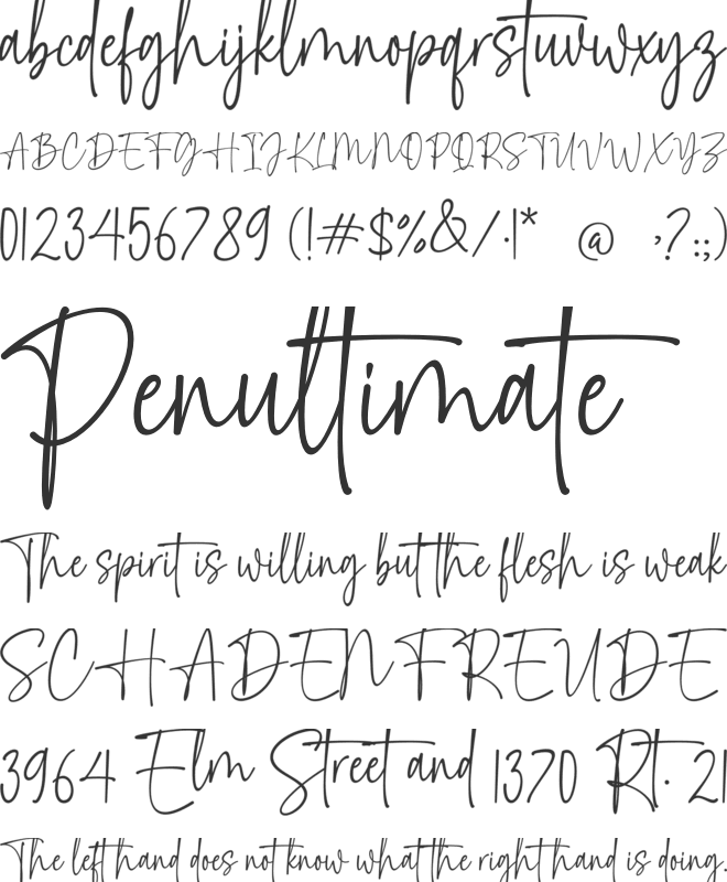 Southelia font preview