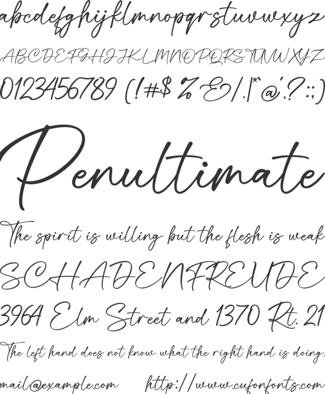 Cintarini font preview