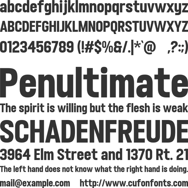 Huglens Sans font preview