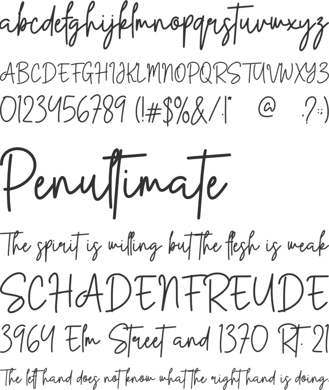 Sunshine font preview