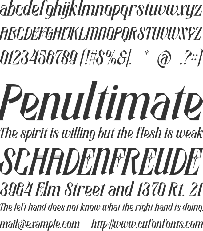 Nocture Stars font preview