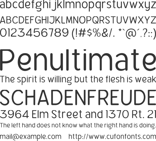 Bener Rounded font preview