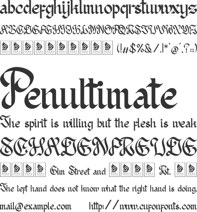 Redagon font preview