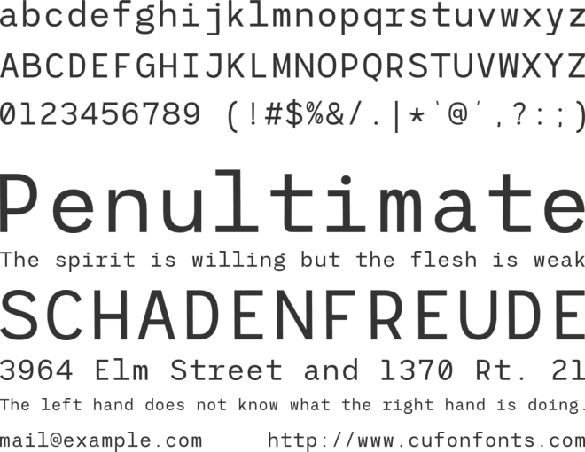 RCL Monoskrn font preview