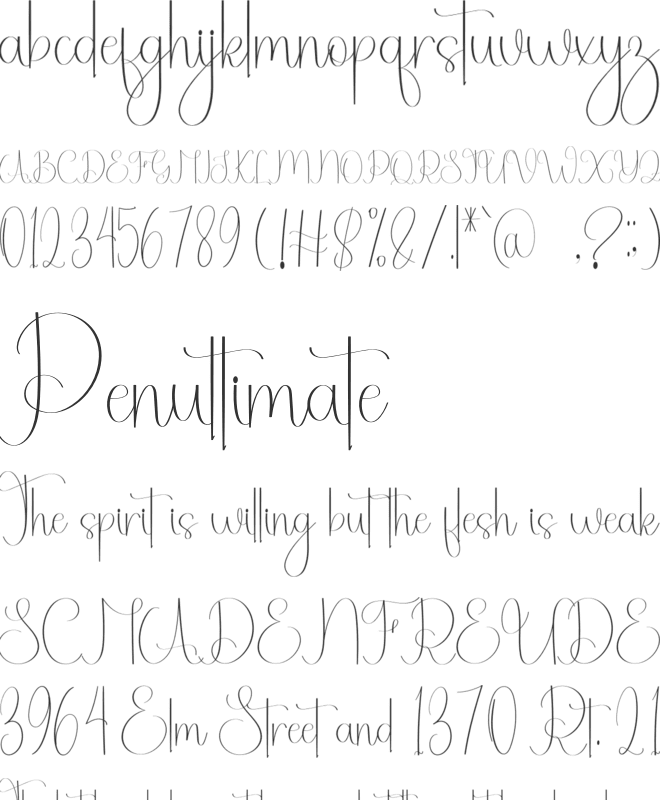 Winterhome font preview