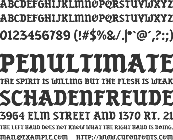 SFC Black Krown font preview