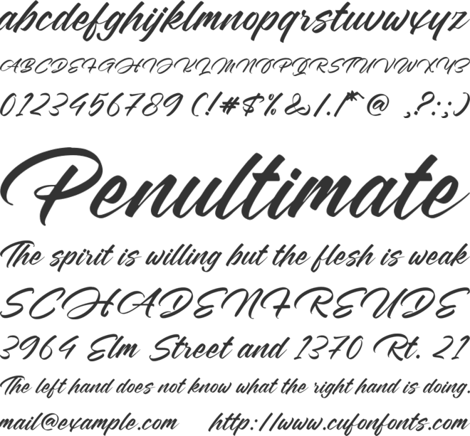 Huglens Script font preview