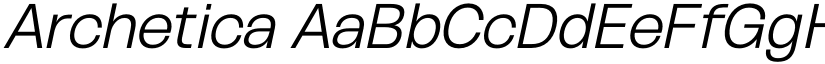 Archetica font