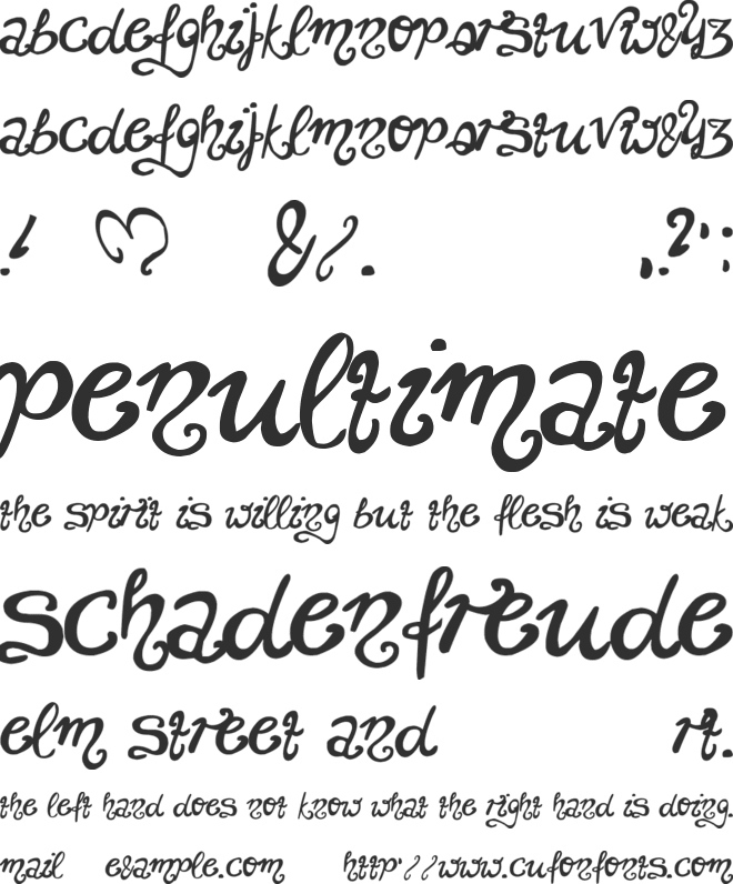 Unchanged Thoughts font preview